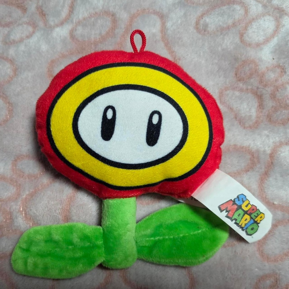 Super Mario Fire Flower Plush Toy Red Nintendo Gaming Collectible